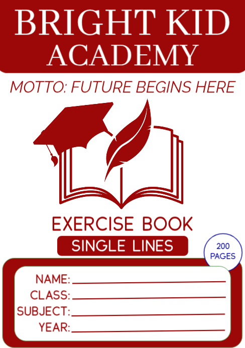 White Exercise Book Cover A5 Template | PosterMyWall