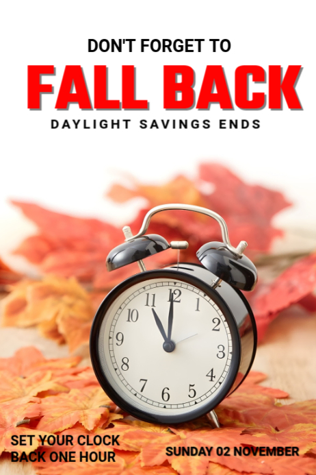 Plantilla de White Maximalist Fall Back Poster | PosterMyWall