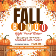 White Maximalist Fall Bingo Instagram Post Wpis na Instagrama template