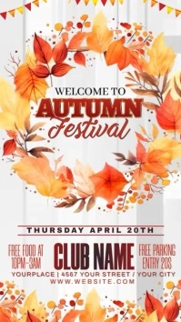 White Maximalist Fall Digital Display (9:16) template