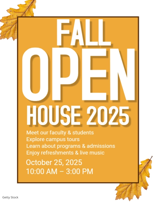 White Maximalist Fall Open House 2025 Flyer (us Letter) Template ...