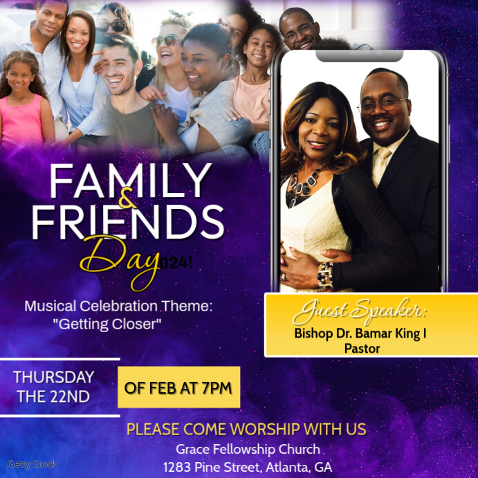 White Maximalist Family & Friends Day Instagram Post template