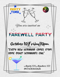 White Maximalist Farewell Party  Flyer (us Letter) template