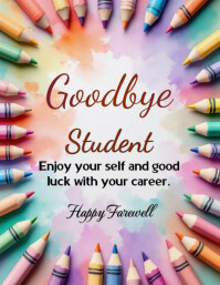 White Maximalist Farewell Post Card Flyer (us Letter) template
