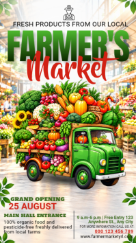 Weiß Farmers Market Grand Opening История на Instagram Template