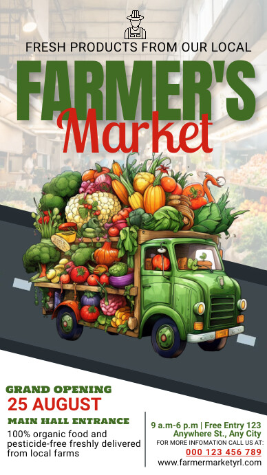 White Maximalist Farmer's Market Instagram St template