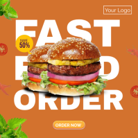 White Maximalist Fast Food  Instagram Post template
