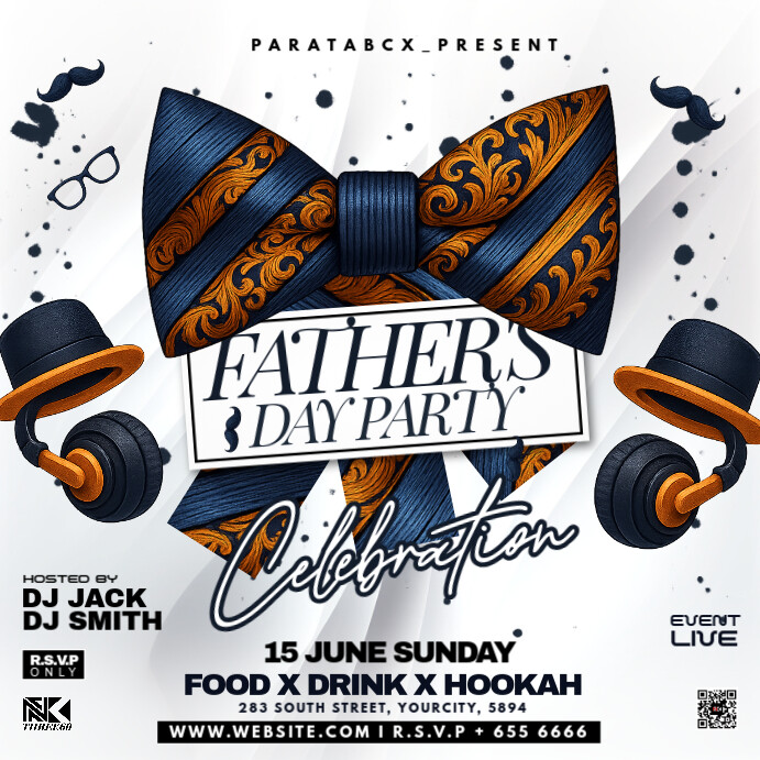 White Maximalist Father's Day Celebration Creative  Instagram Post template