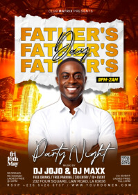 White Maximalist Father's Day Party  A3 template