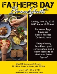 White Maximalist Father’s Day Breakfast Flyer (us Letter) Pamflet (Letter AS) template