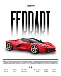 White Maximalist Ferrari Car Poster Instagram Portrait template