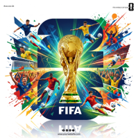 White Maximalist FIFA World Cup 2026 Square Quadrado (1:1) template