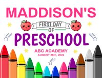 Bianco First Day of Preschool Folder Template