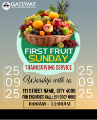 White Maximalist First Fruit Sunday  Instagram Portrait template