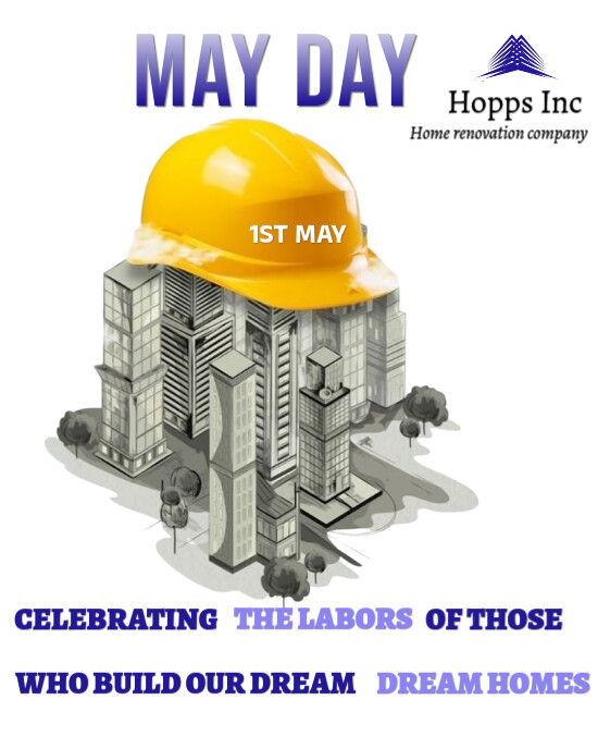 White Maximalist First May Happy International Labour Day Free Social Media Template  Instagram Port