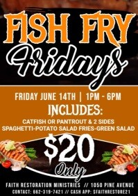 White Maximalist Fish Fry A4 template