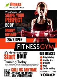 White Maximalist Fitness  A6 template