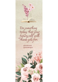 White Maximalist Floral Bookmark In A4 Ready To Cut A4 template