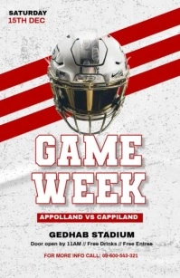 White Maximalist Football Game Announcement Template Video Tabloid
