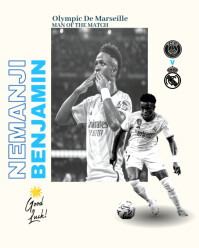 White Maximalist Football Man Of The Match Template Design Customizable  Instagram Portrait