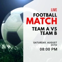 White Maximalist Football Match Instagram Post template