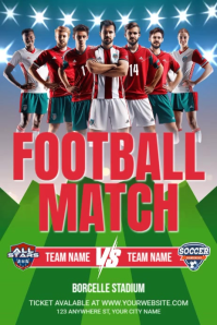 White Maximalist Football Poster template