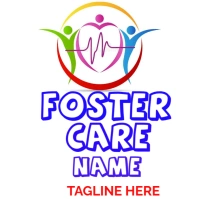 White Maximalist Foster Care Name Logo template