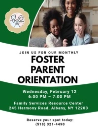 White Maximalist Foster Parent Orientation Night  Flyer (us Letter) template