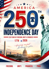 White Maximalist Fourth of July 250th Anniversary A4 Video template