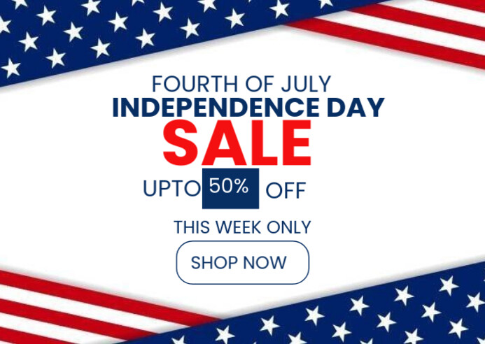 White Maximalist Fourth Of July Sales Flyer  Postcard template