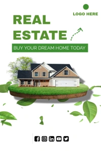 White Maximalist Free Real Estate Flyer Templete Pinterest Graphic, instagram template