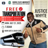 White Maximalist Free Transportation Ads Flyer Instagram Post template