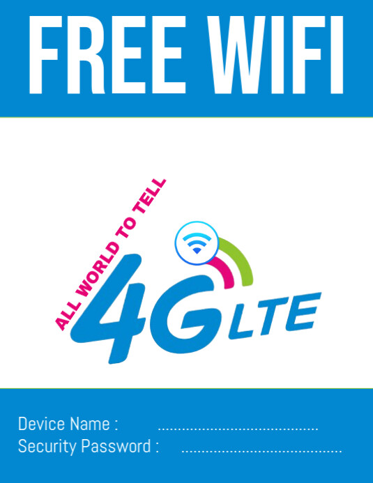 White Maximalist Free Wifi Available Here – Promotional Flyer (us Letter) template