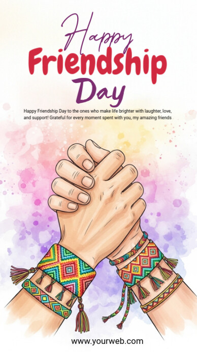 White Maximalist Friendship Day Instagram Story Instagram-verhaal template