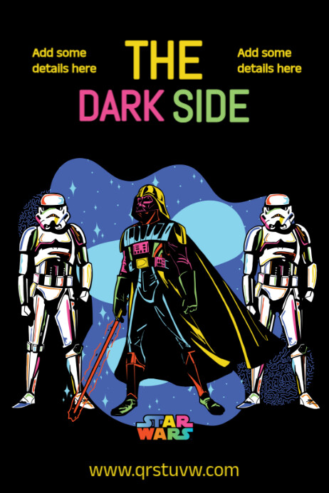 White Maximalist Fun/colorful/death Star/lukesky Walker/rainbow/disney Star Wars/hansolo Poster Плакат template