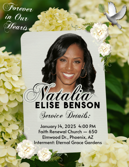 Modèle White Maximalist Funeral Flyer Memorial Flyer Flyer (us Letter ...