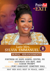 Funeral poster A3 template