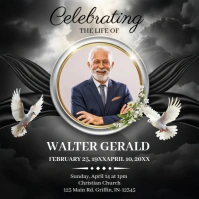 White Maximalist Funeral Square (1:1) template