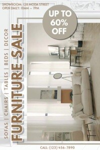 White Maximalist Furniture Sale Instagram Post Poster template