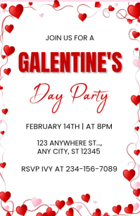 White Maximalist Galentine's Day Party Tabloid template