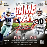 White Maximalist Game Day Poster Square (1:1) template