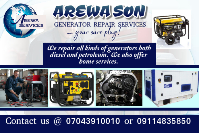 White Maximalist Generator Repairs Template Poster | PosterMyWall