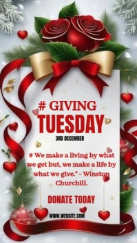 White Maximalist Giving Tuesday Online Design Flyer/template Instagram Story