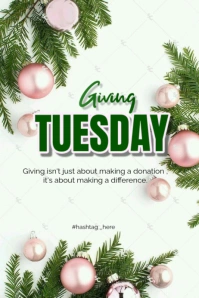 White Maximalist Giving Tuesday  Poster template
