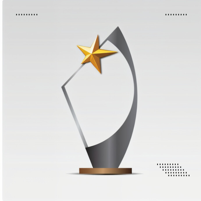 White Maximalist Glass Award Mockup Template  Instagram Post