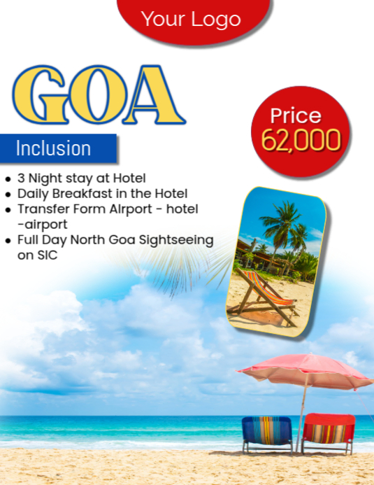Goa Flyer Copy of White Maximalist Goa Travel Flyer Flyer (us Letter) | PosterMyWall