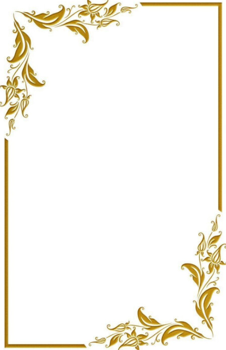 White Maximalist Golden Elegant Swirl Frame Tabloid 小报 template