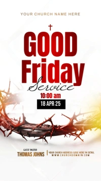 White Maximalist Good Friday Digital Display (9:16) template