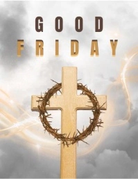 White Maximalist Good Friday  Flyer (us Letter) template