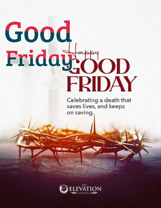 White Maximalist Good Friday Flyer (us Letter) template